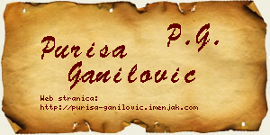 Puriša Ganilović vizit kartica